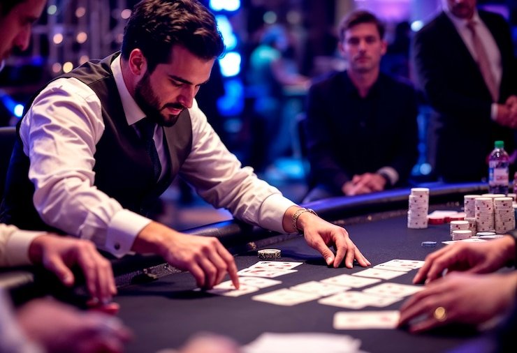 Evolution Gaming live dealer table on j200 slot showing dealer, cards, and betting interface